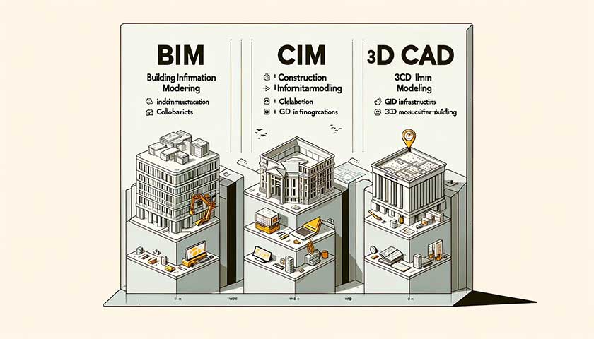BIM、CIM、3DCADの違い
