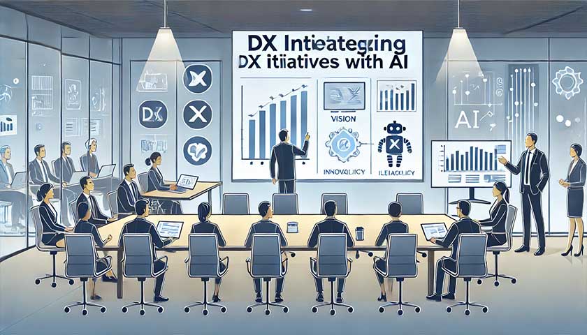 AI時代のDX推進に向けた戦略の策定はどうするか？
経営者の役割と責任  経営者は、AI時代のDX推進において非常に重要な役割を担っています。経営者は、DXのビジョンを明確にし、企業の戦略を立てる責任があります。  また、社員に対して変革の重要性を伝え、組織全体での共通理解を促進する必要があります。経営者が積極的にDX推進に関与することで、企業全体が一体となって変革を進めることが可能です。  競争優位性をどう築くか？
DXを推進することで競争優位性を築くためには、まず自社の強みを見極め、それを基にした戦略を策定することが重要です。生成AIを活用することで、顧客ニーズを迅速に把握し、サービスの向上を図ることができます。  さらに、データドリブンな意思決定を行うことで、リスクを最小限に抑え、競争力を高めることが可能です。企業は、常に市場の変化に目を光らせ、柔軟に戦略を見直す姿勢が求められます。  自社に合った戦略の検討方法
自社に合ったDX推進戦略を検討する際には、まず市場や業界のトレンドを把握し、その上で自社のリソースや能力を見極めることが重要です。  競合他社の成功事例を参考にしながら、自社の独自の強みを活かした戦略を立てることが求められます。また、社内の意見を取り入れ、社員が共感できる戦略を策定することで、実行可能性を高めることができます。このようなアプローチが、DX推進の成功に繋がるのです。