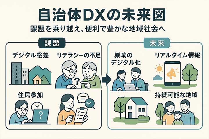 自治体DXの未来図：課題を乗り越え、便利で豊かな地域社会へ