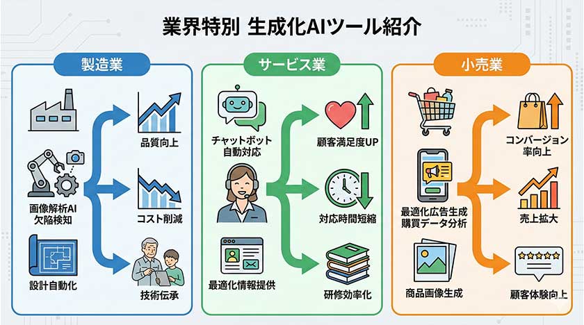 業界別の生成AIツールの紹介