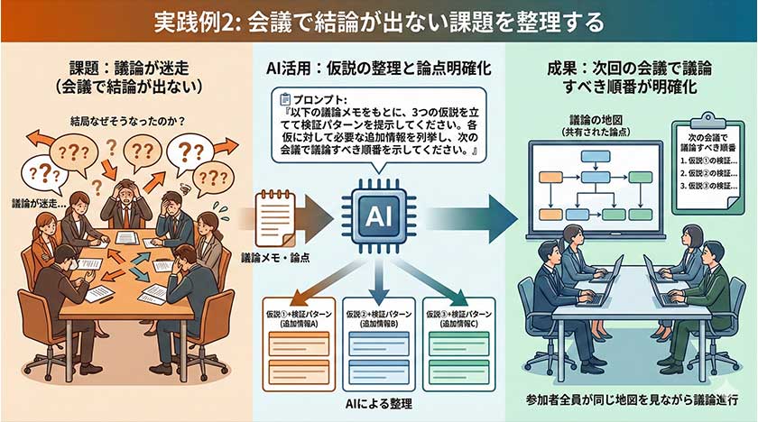実践例2:会議で結論が出ない課題を整理する