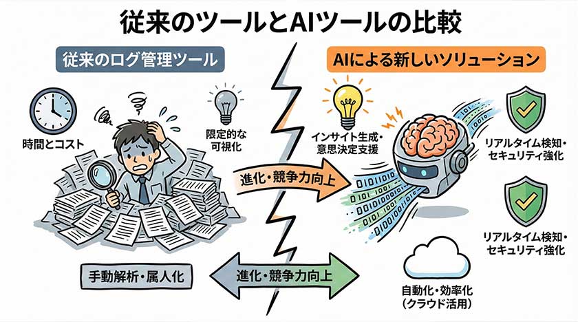 従来のツールとAIツールの比較