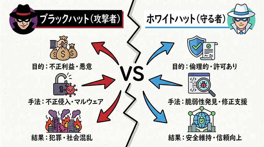 ブラックハットとホワイトハットの違い