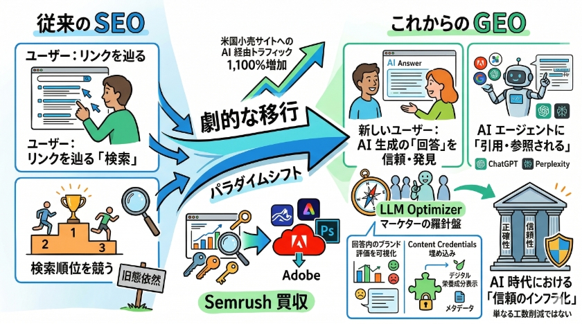 SEOからGEOへ:Semrush買収とAI検索最適化の最前線