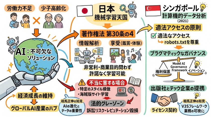 アジアが仕掛けるAIパラダイス:日本とシンガポールの著作権改革