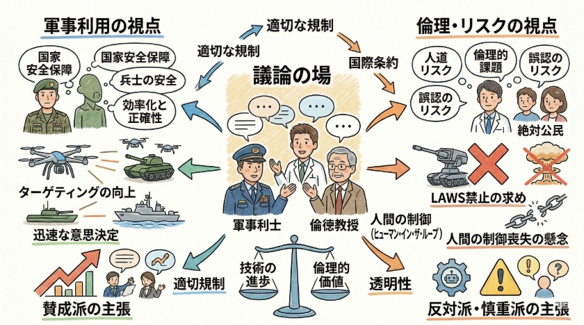 AI技術の軍事利用に関する議論
