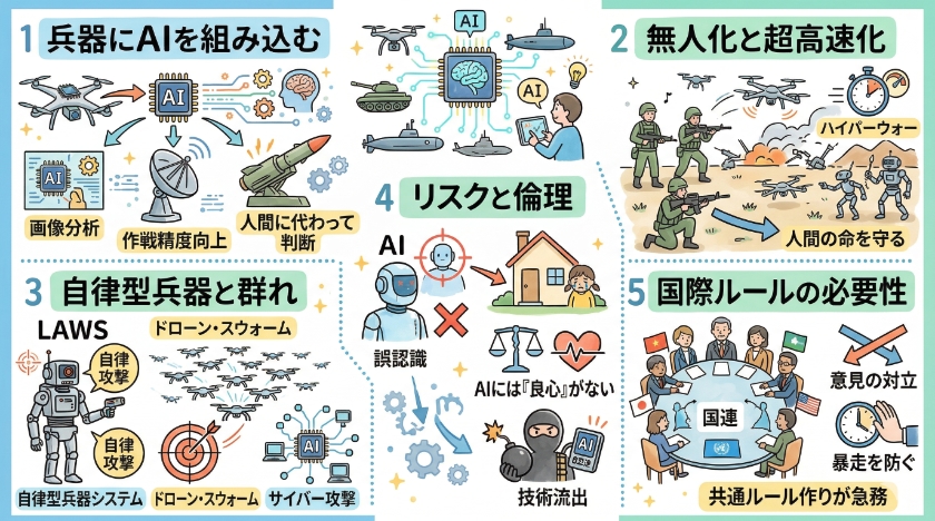 AIの軍事利用:戦争・戦場を変えるか?兵器開発の現状とリスクに関しての「よくある質問」