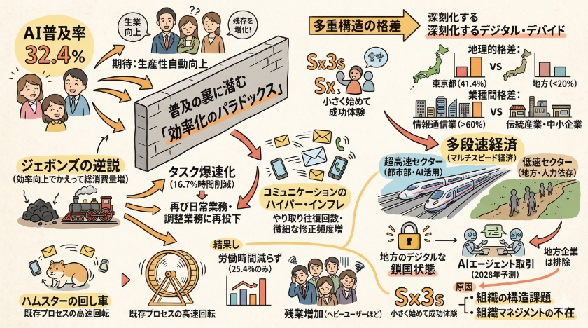 2026年の実態:普及の裏に潜む効率化のパラドックスと格差