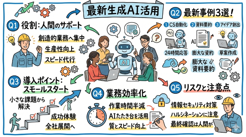 最新生成AI活用事例3選！ビジネス導入ポイントと業務効率化を解説