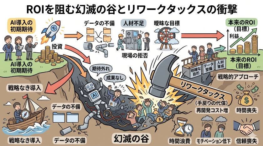 ROIを阻む幻滅の谷とリワークタックスの衝撃