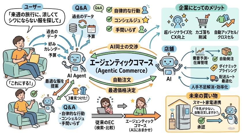 エージェンティックコマースとは？ECとAI活用が拓く新しいコマース時代に関しての「よくある質問」