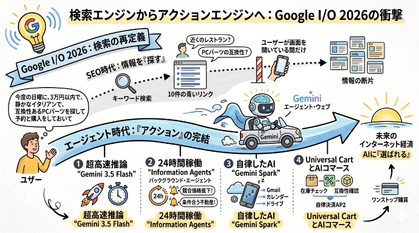 検索エンジンからアクションエンジンへ：Google I/O 2026の衝撃