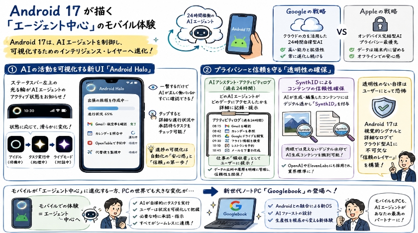 Android 17が描く「エージェント中心」のモバイル体験