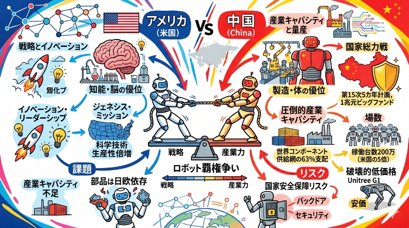米中ロボット覇権争い：戦略と産業力の格差