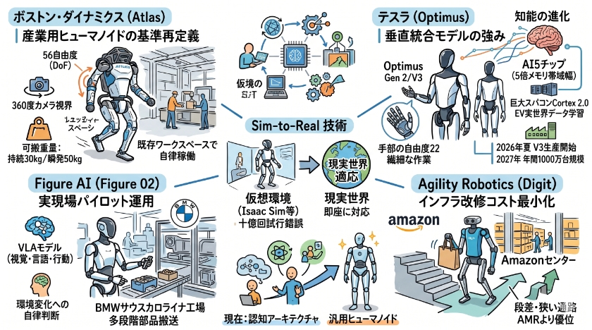 進化するヒューマノイド：主要プレイヤーが描く未来図