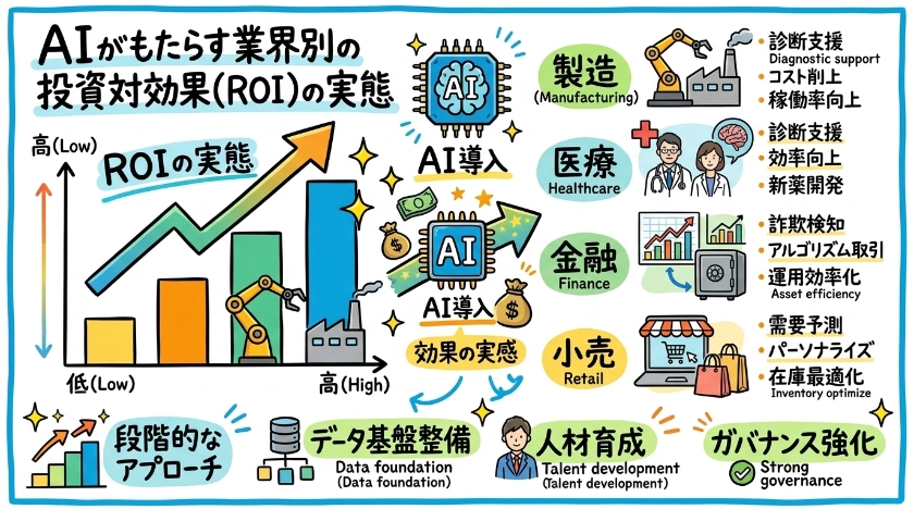 AIがもたらす業界別の投資対効果（ROI）の実態