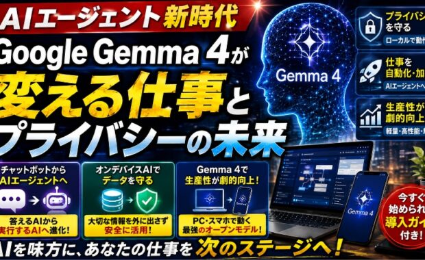 AIエージェント新時代：Google Gemma 4が変える仕事とプライバシーの未来