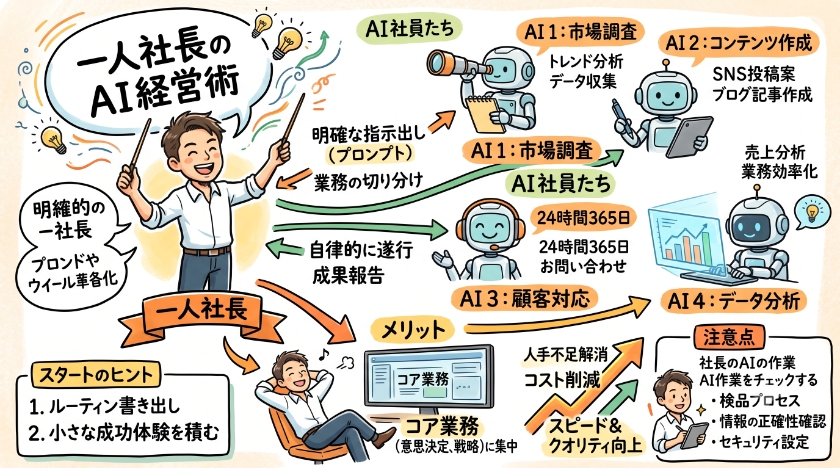 AI社員が会社を動かす新時代：一人社長のAI経営術