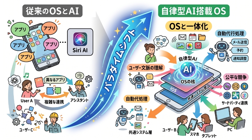 戦略的背景：OSと一体化した「自律型AI」へのパラダイムシフト