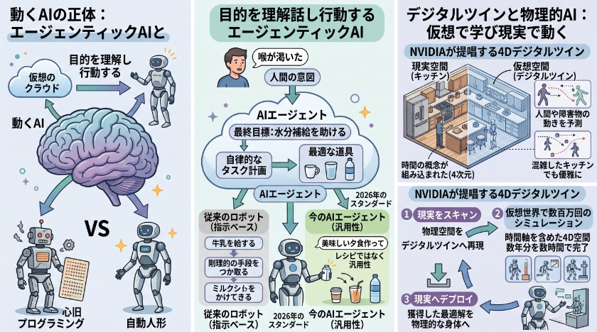 動くAIの正体：エージェンティックAIと物理的AIの融合