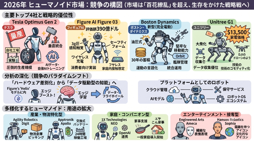 2026年のヒューマノイド市場：主要プレイヤーと競争の構図