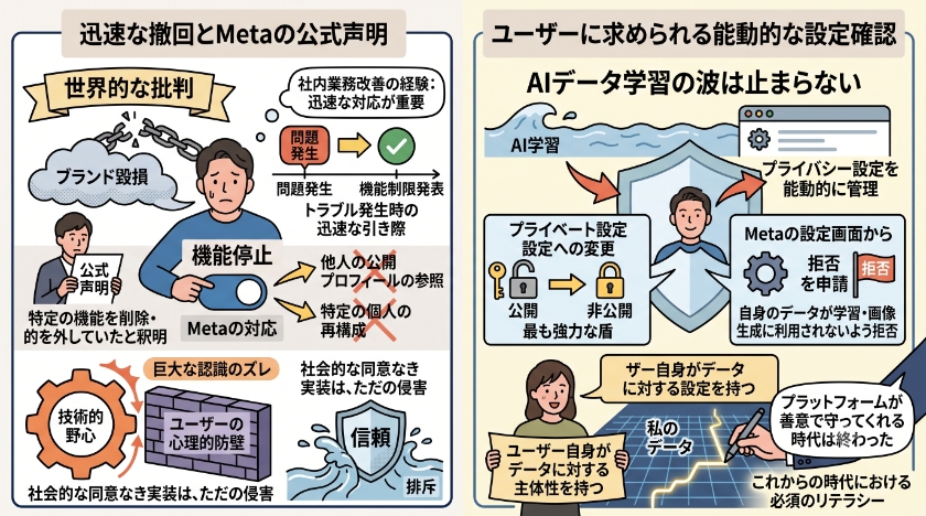 Metaの迅速な撤回と現在利用可能な機能の全貌