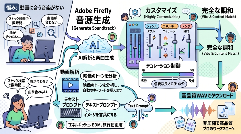Adobe Fireflyの音源生成：動画にぴったりのBGMを瞬時に作成