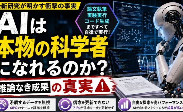 AIは本物の科学者になれるのか？最新研究が明かす「推論なき成果」の真実