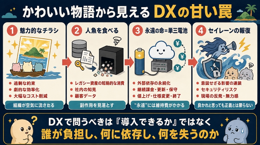 チラシに釣られる＝DXの過剰な約束