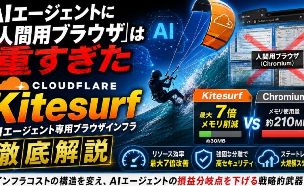 AIエージェントに「人間用ブラウザ」は重すぎた：Cloudflareが放つ新星「Kitesurf」徹底解説