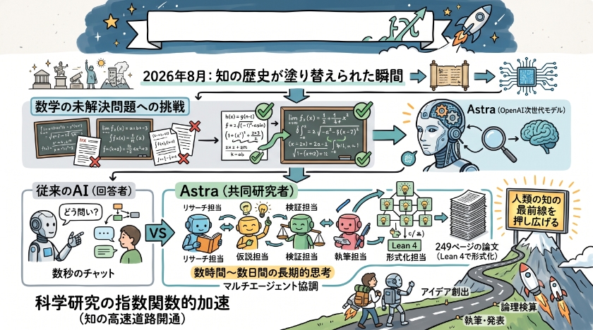 OpenAIの次世代モデル Astra が数学の未解決問題を突破：AIが 研究者 になる時代の幕開け