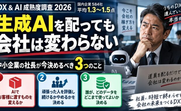 生成AIを配っても会社は変わらない｜DX成熟度調査2026から、中小企業の社長が今決めるべき3つのこと