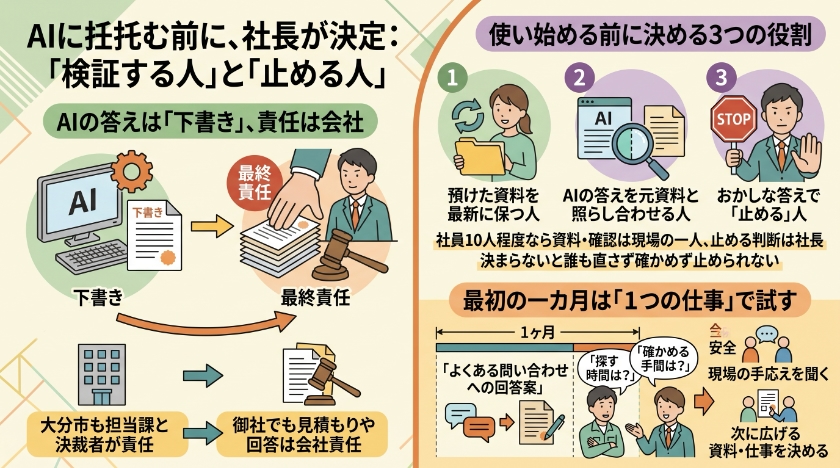 AIに任せる前に、社長が決めておく「確かめる人」と「止める人」