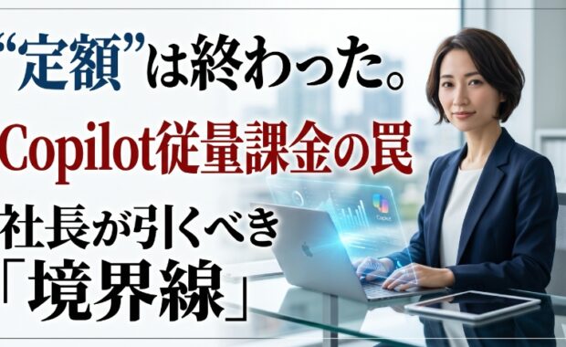 Copilotが「使った分だけ払う」料金に。中小企業の社長が契約前に知っておきたい費用と権限の決め方