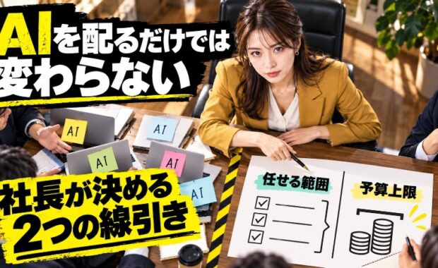 社員にAIを配って終わりにしない。中小企業の社長が今週決めるべき「任せる範囲」と「予算の上限」