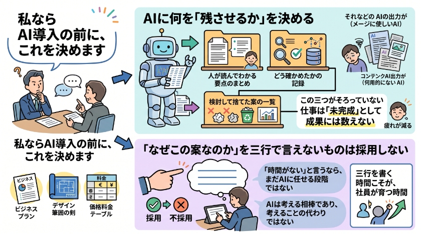 私ならAI導入の前に、社長とこれを決めます