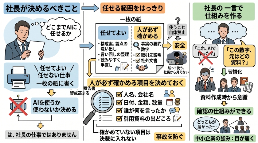 社長が決めるべきことは、まず「どこまでAIに任せるか」