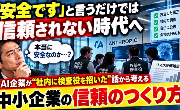 安全です」と言うだけでは信頼されない時代へ ― AI企業が“社内に検査役を招いた”話から考える、中小企業の信頼のつくり方