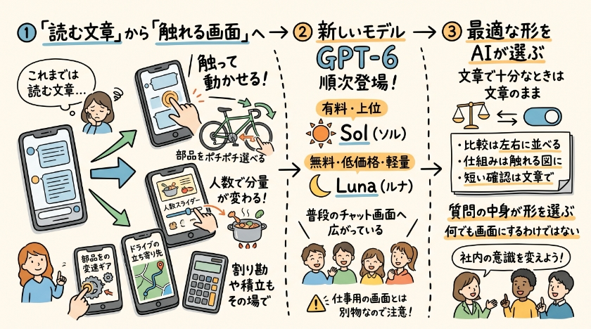 ChatGPTの答えが「読む文章」から「触れる画面」へ