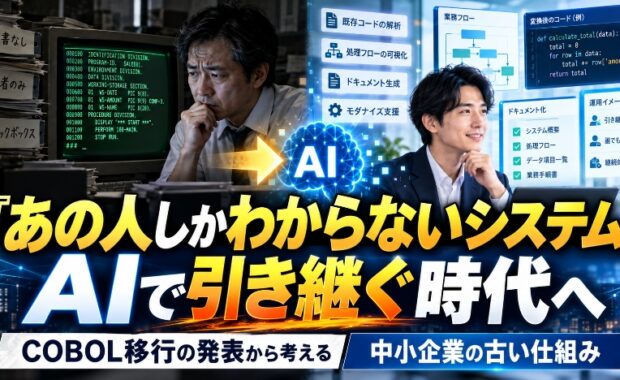 「あの人しかわからないシステム」をAIで引き継ぐ時代へ―COBOL移行の発表から考える、中小企業の古い仕組みとの向き合い方