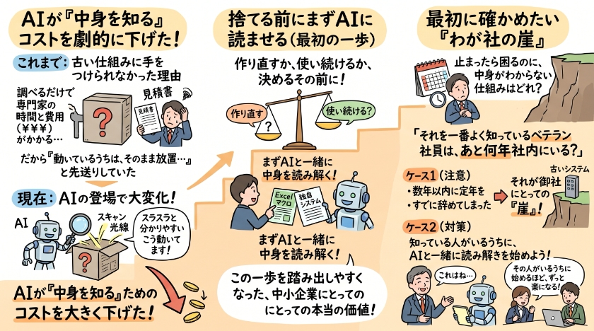 古い仕組みは、捨てる前にまずAIに読ませる