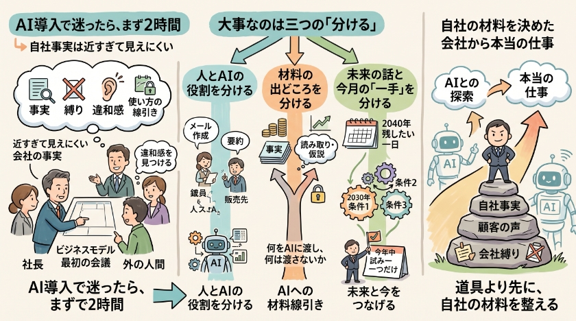 道具より先に、自社の材料を整える