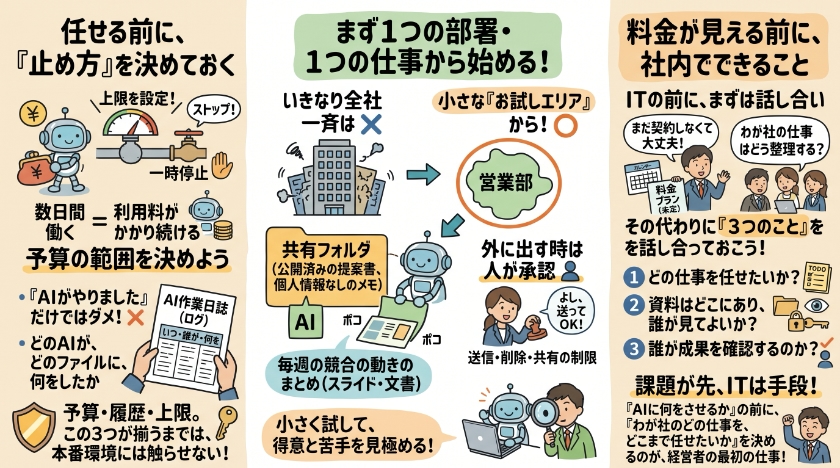 任せる前に、「止め方」を決めておく