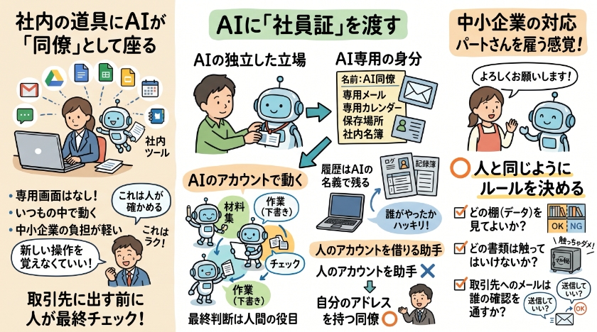 社内の道具の中に、「AIの同僚」が座る