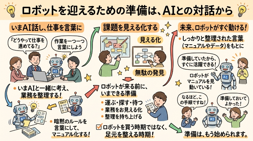 ロボットを迎える準備は、AIとの対話から始まる