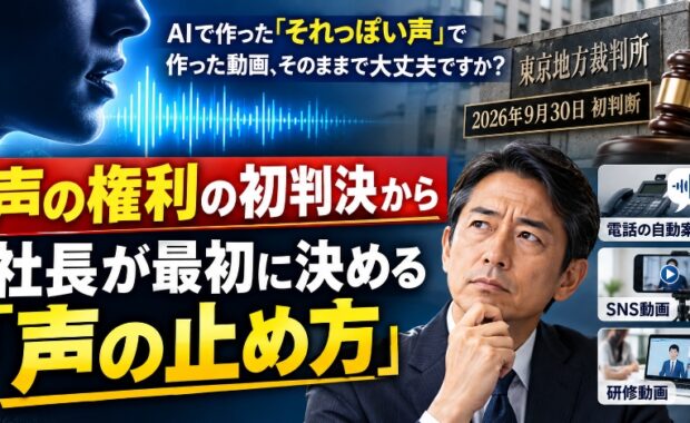 「それっぽい声」で作った動画、そのままで大丈夫ですか？ 声の権利の初判決から、社長が最初に決める「声の止め方」